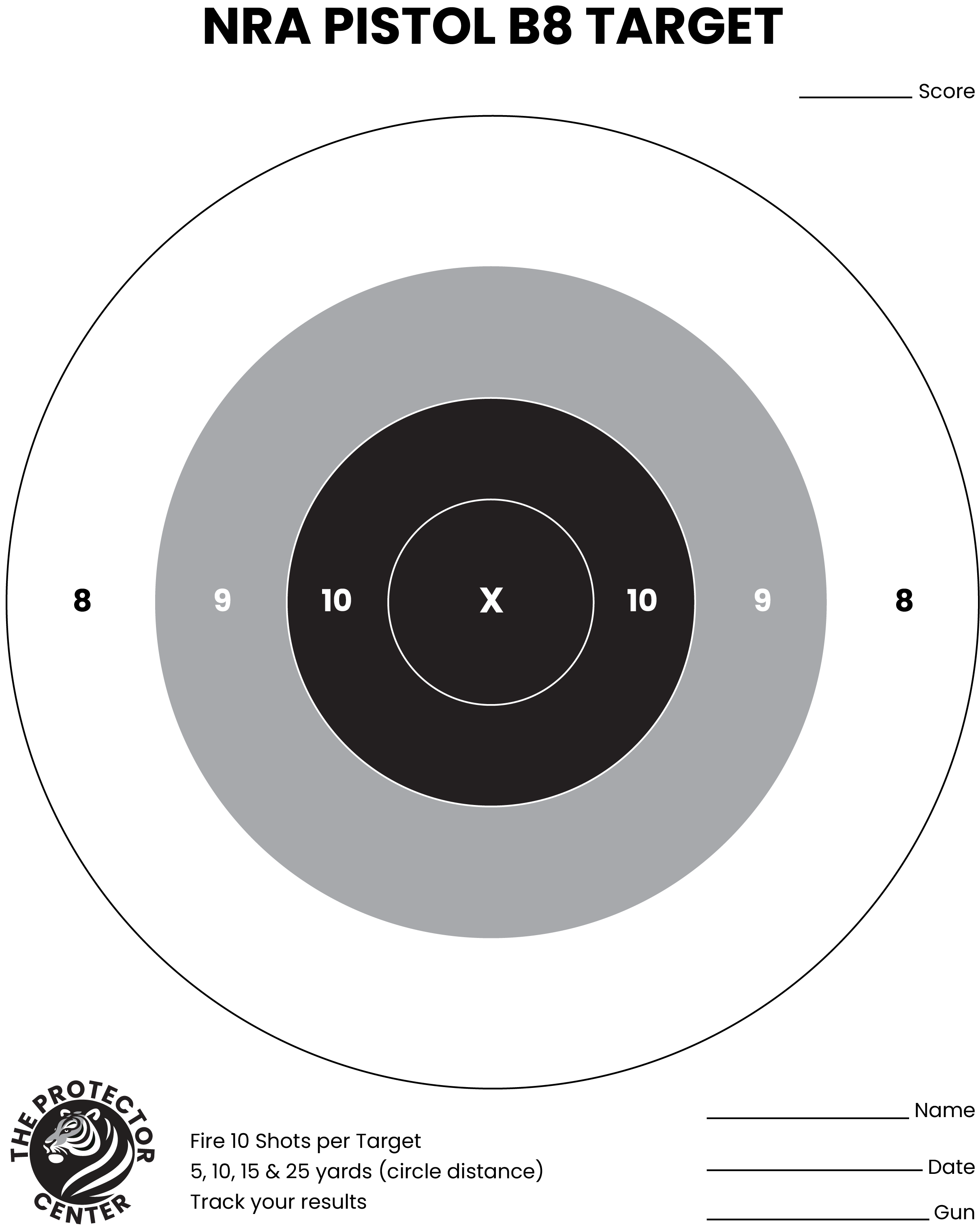 NRA B8 Target - Version 3